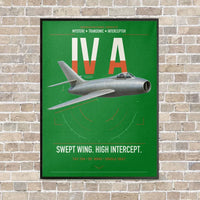 Thumbnail for Dassault Mystère IV A vertical canvas print - framed - green background