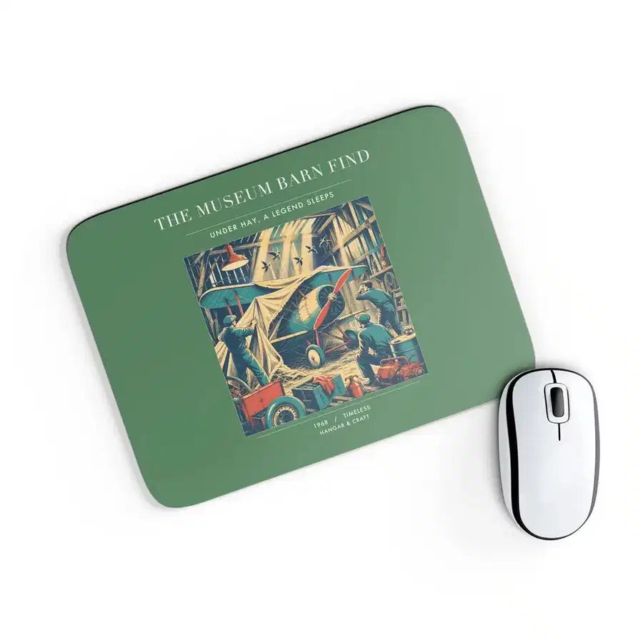 VINTAGE G4454 - The Museum Barn Find - Designed Mouse Pads design on green rectangle