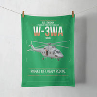 Thumbnail for PZL-Świdnik W-3WA Sokół design on green towel