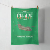 Thumbnail for Boeing CH-47F Chinook design on green towel