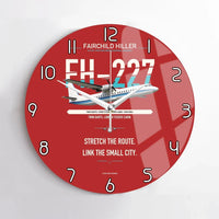 Thumbnail for Fairchild Hiller FH-227B design on red no frame wall clock