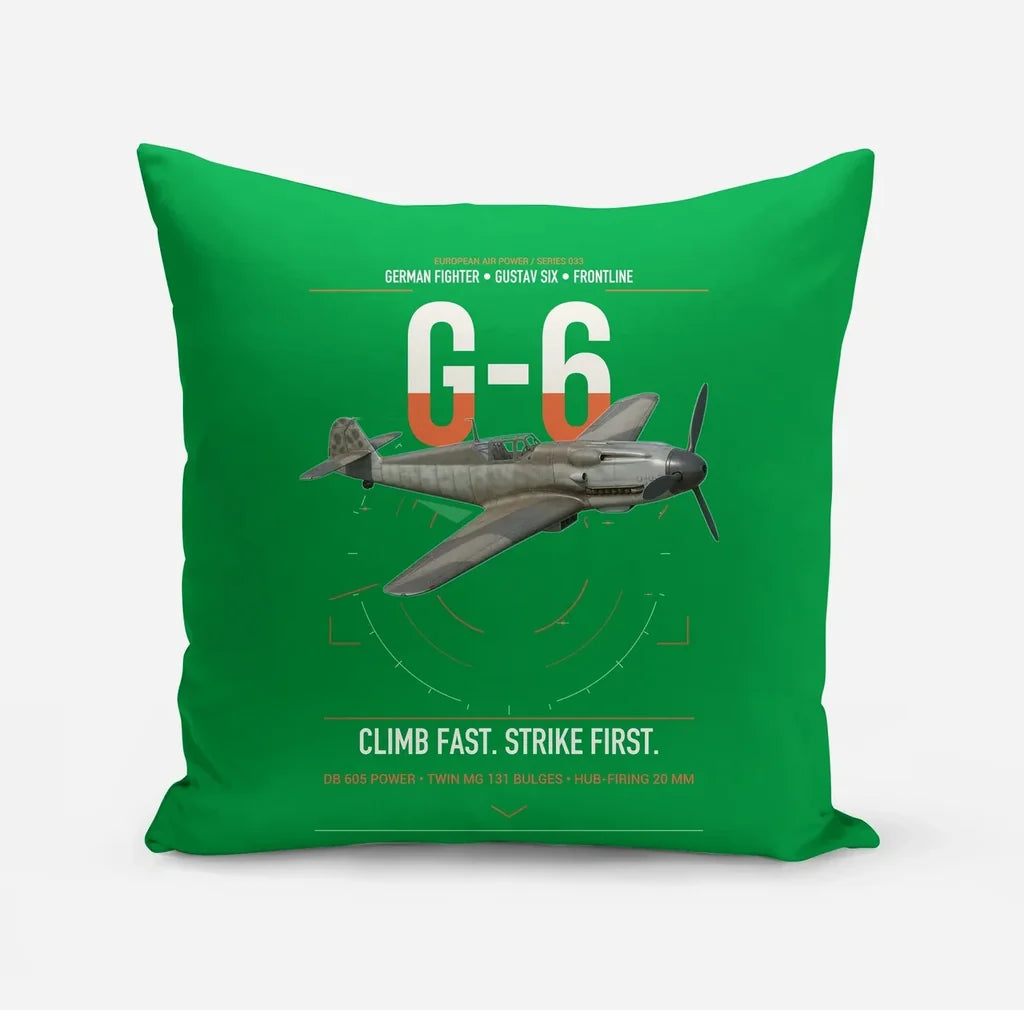 Messerschmitt Bf 109G-6 design on green pillow