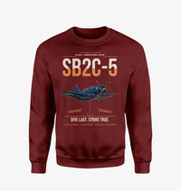 Thumbnail for SB2C-5 Helldiver design on wine red sweatshirt