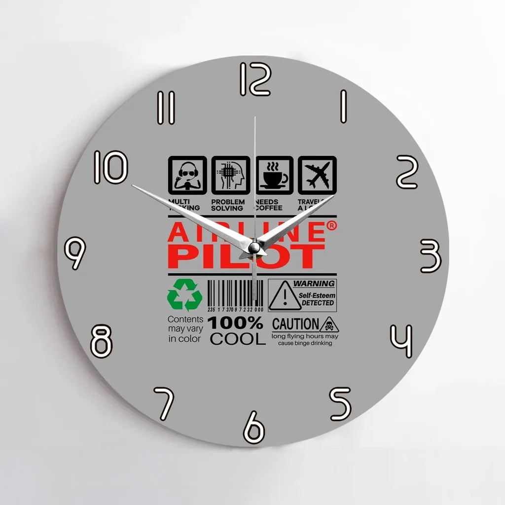 Airline Pilot Label Wall Clock - view 8