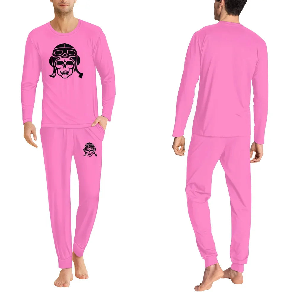Skeleton Pilot men pajamas - Pink