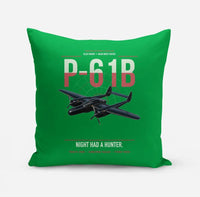 Thumbnail for P-61B Black Widow design on green pillow