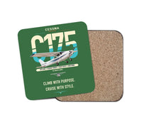 Thumbnail for Cessna 175 Skylark design on green 1 piece coaster