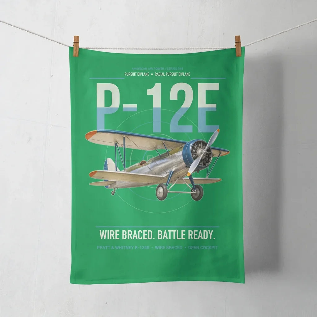 Boeing P-12E design on green towel