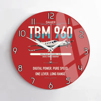 Thumbnail for Daher TBM 960 design on red no frame wall clock
