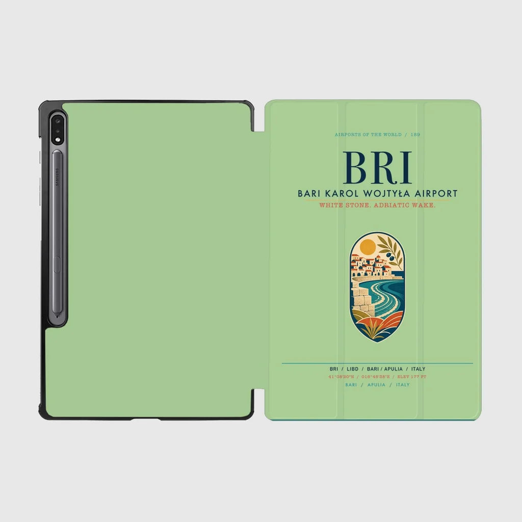Bari Karol Wojtyła Airport (BRI) design on light green samsung tablet tablet case