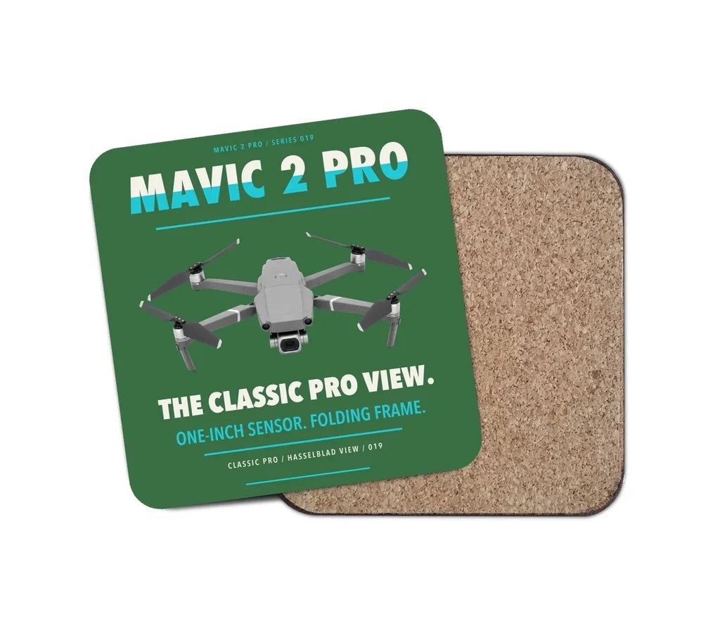 DJI Mavic 2 Pro design on green 1 piece coaster