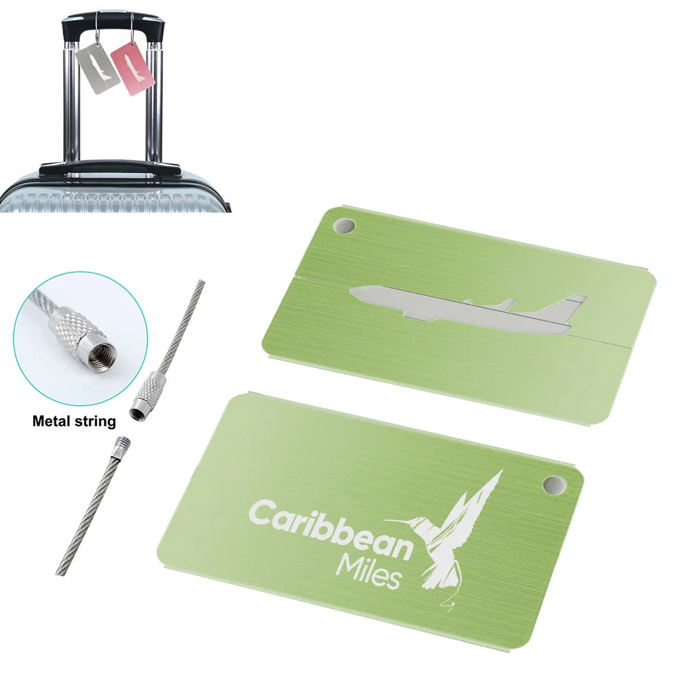 Carbbean Airlines Aluminum Airplane Luggage tag in green