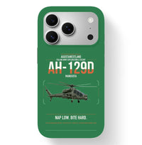 Thumbnail for AgustaWestland AH-129D Mangusta design on green magsafe iphone case, for iPhone 17 Pro