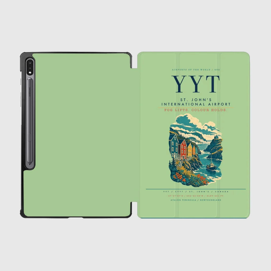 St. John's International Airport (YYT) design on light green samsung tablet tablet case