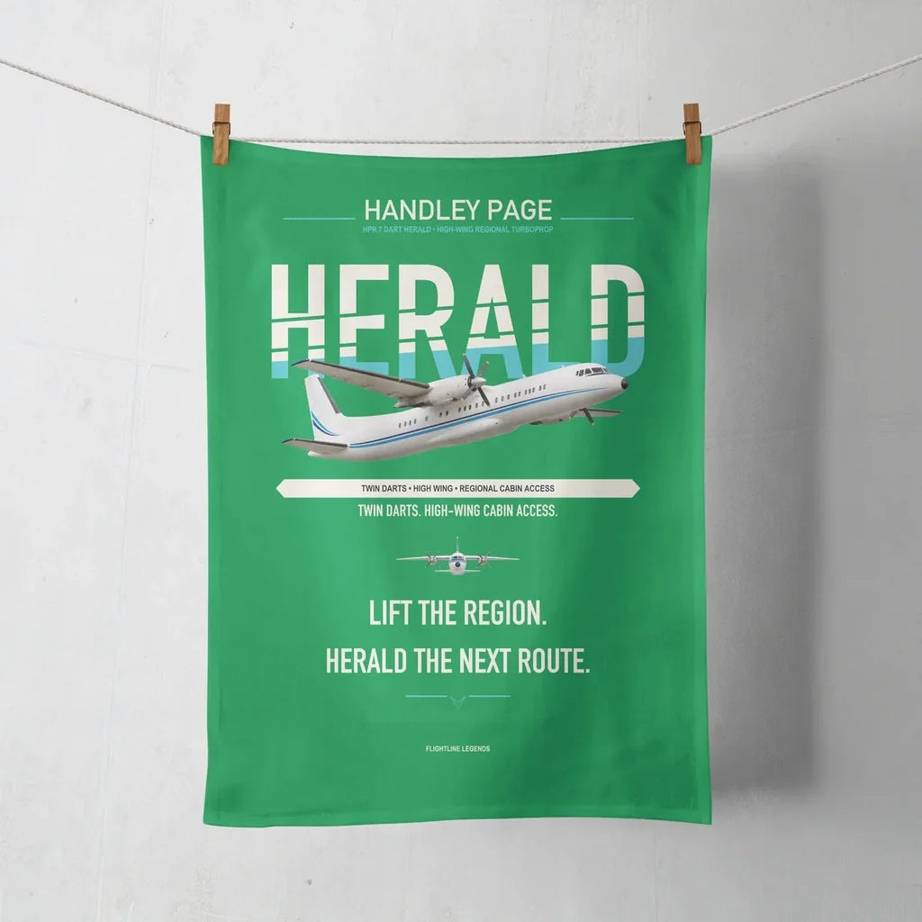 Handley Page HPR.7 Dart Herald design on green towel