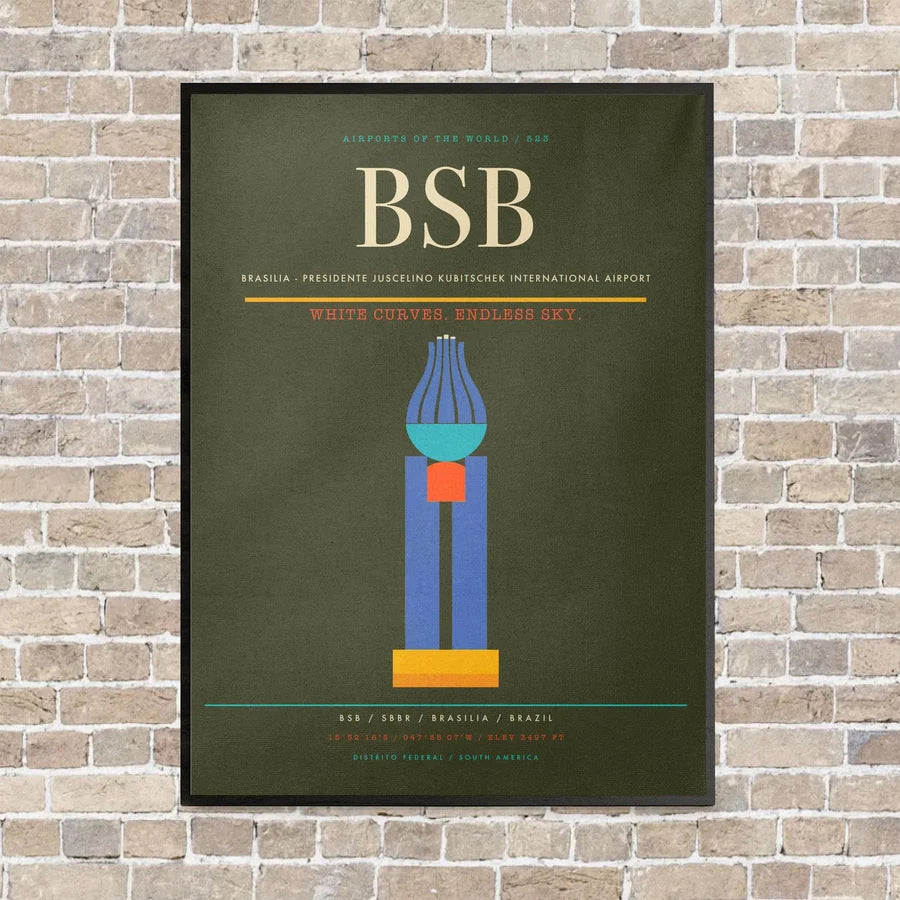 Brasilia - Presidente Juscelino Kubitschek International Airport BSB - Canvas Framed - Green Army