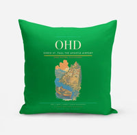 Thumbnail for Ohrid St. Paul the Apostle Airport (OHD) design on green pillow