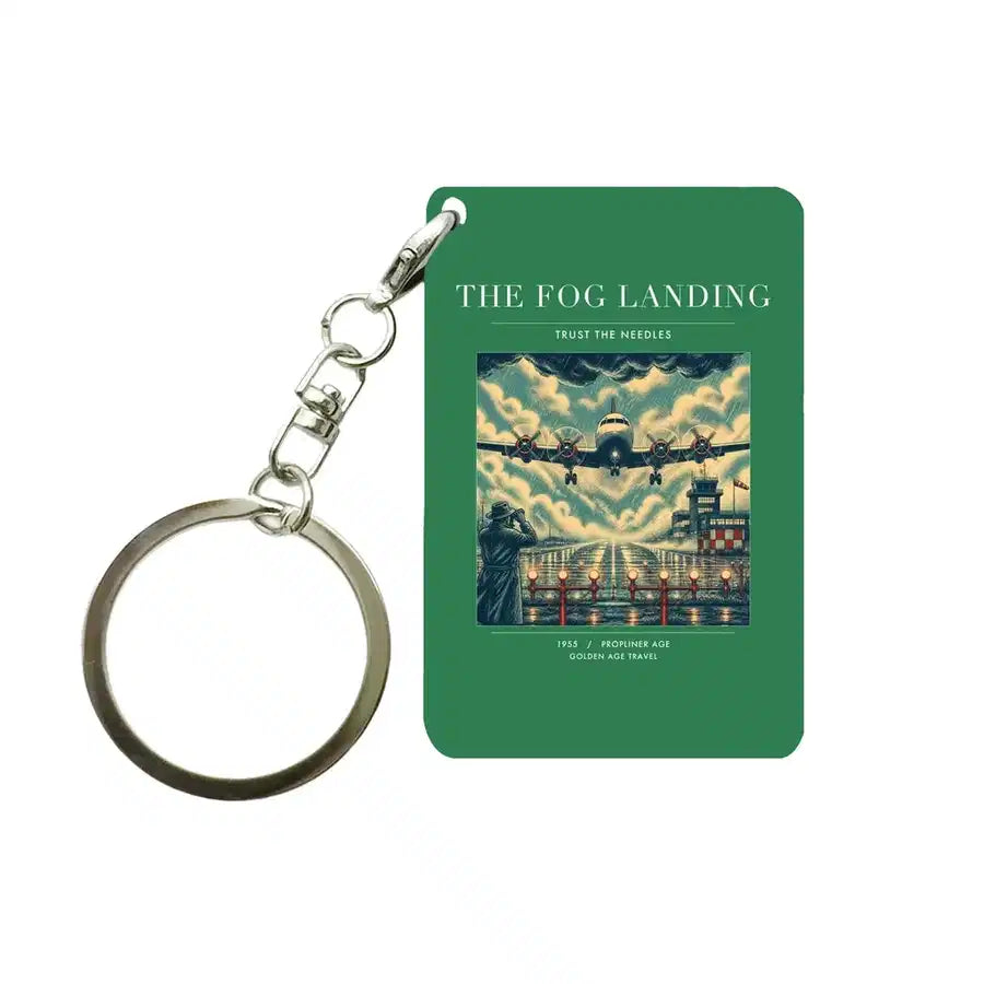 VINTAGE G4095 - The Fog Landing - Designed Key Chain design on green