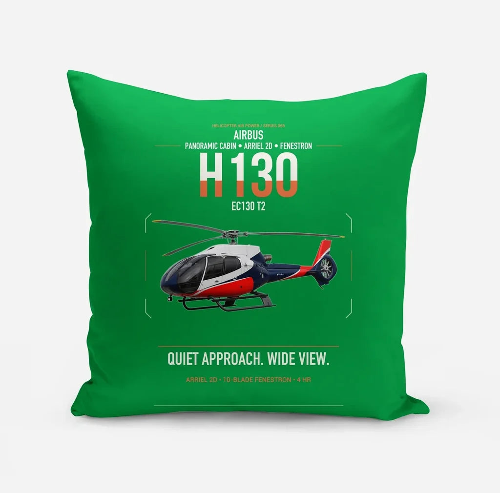 Airbus H130 design on green pillow