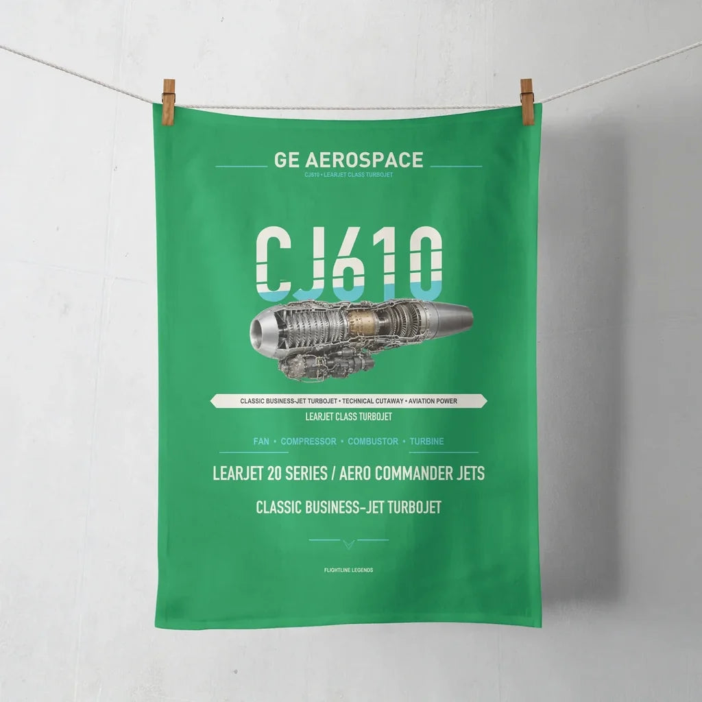 CJ610 design on green towel