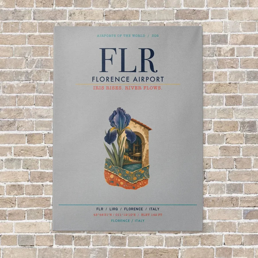 Florence Airport FLR vertical canvas print - no frame - light gray background