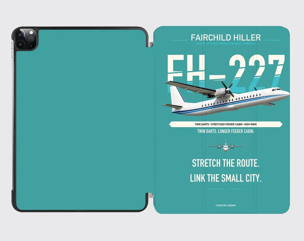 Fairchild Hiller FH-227B design on turquoise ipad tablet case