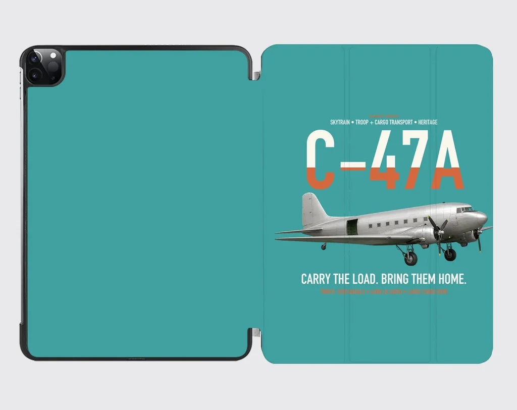 C-47A Skytrain design on turquoise ipad tablet case
