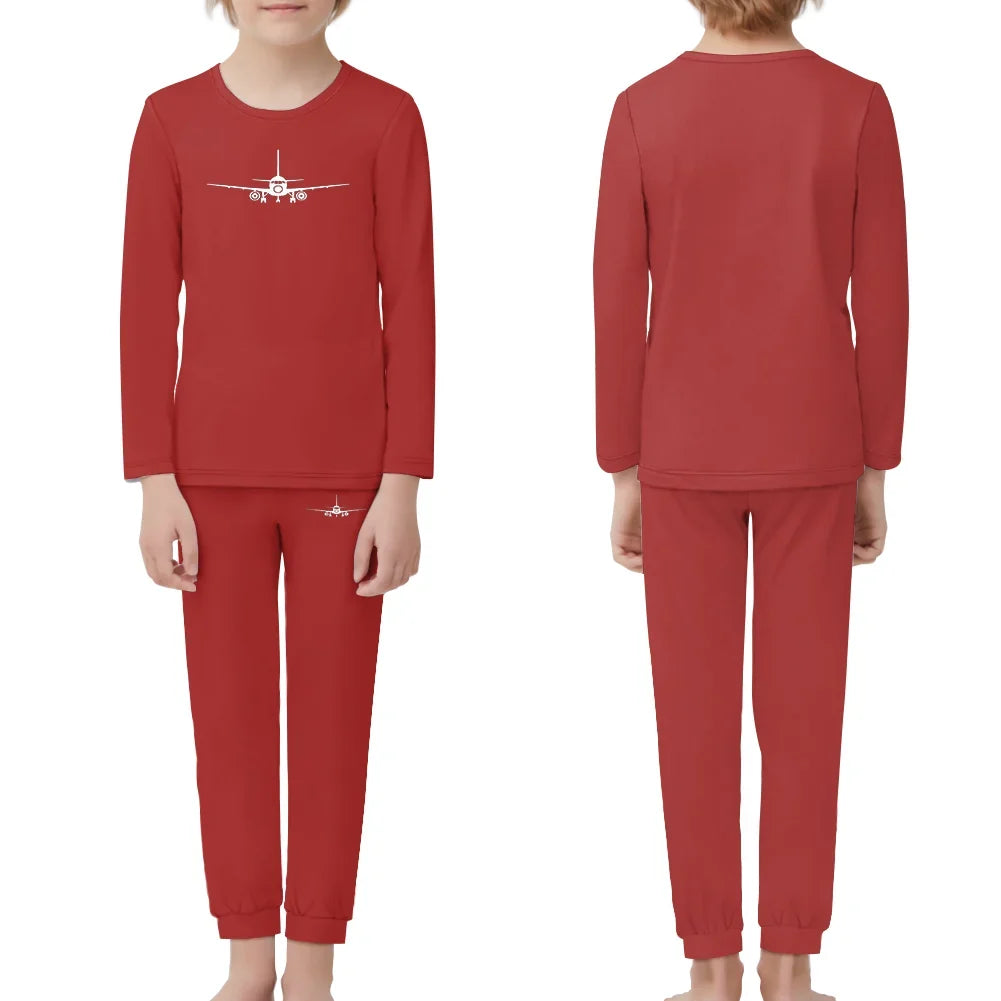 Sukhoi Superjet 100 Silhouette children pajamas - Red