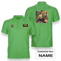 Thumbnail for VINTAGE G4184 - The Galley Breakfast - Double-Side Polo T-Shirt design on lightgreen+name