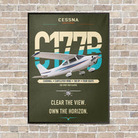 Thumbnail for Cessna 177B Cardinal vertical canvas print - framed - green army background