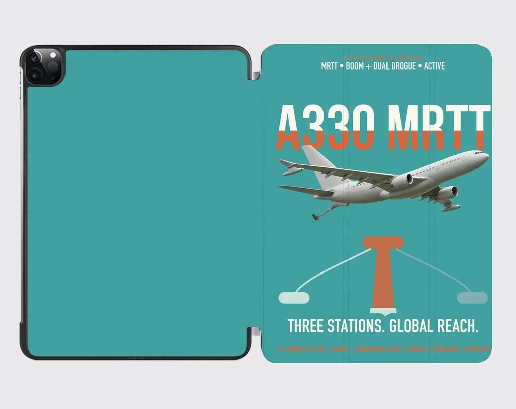 Airbus A330 MRTT design on turquoise ipad tablet case