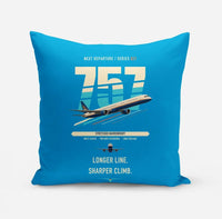Thumbnail for Boeing 757-300 design on turquoise pillow