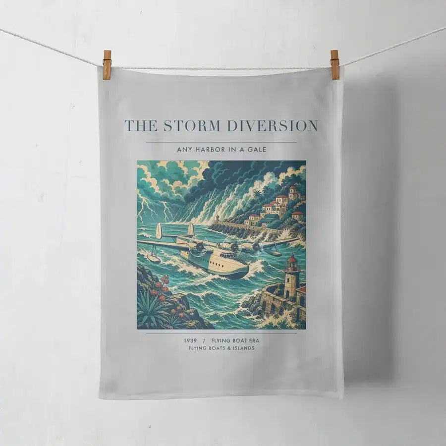 VINTAGE G4074 - The Storm Diversion - Designed Towels design on lightgray