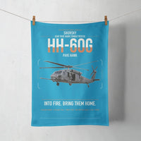 Thumbnail for Sikorsky HH-60G Pave Hawk design on turquoise towel