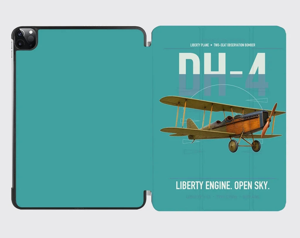 Airco DH-4 Liberty Plane design on turquoise ipad tablet case