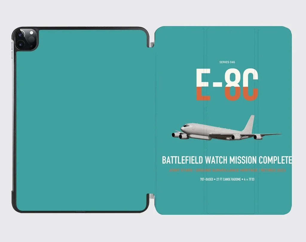 E-8C Joint STARS design on turquoise ipad tablet case
