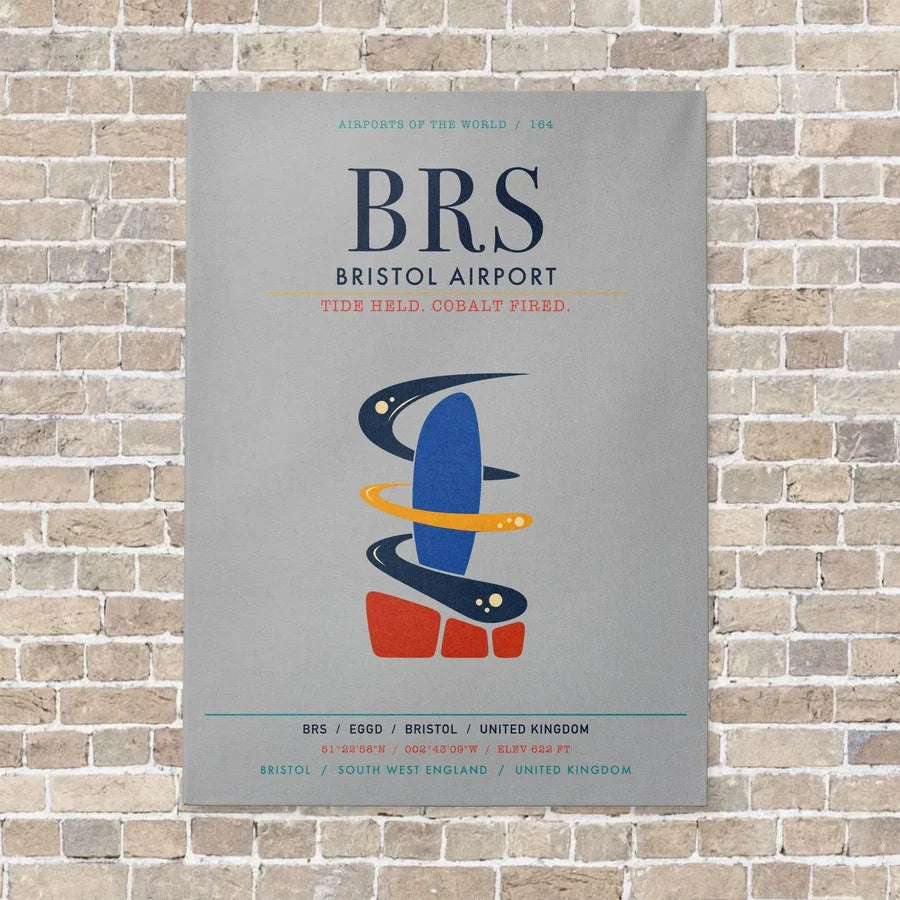 Bristol Airport BRS vertical canvas print - no frame - light gray background