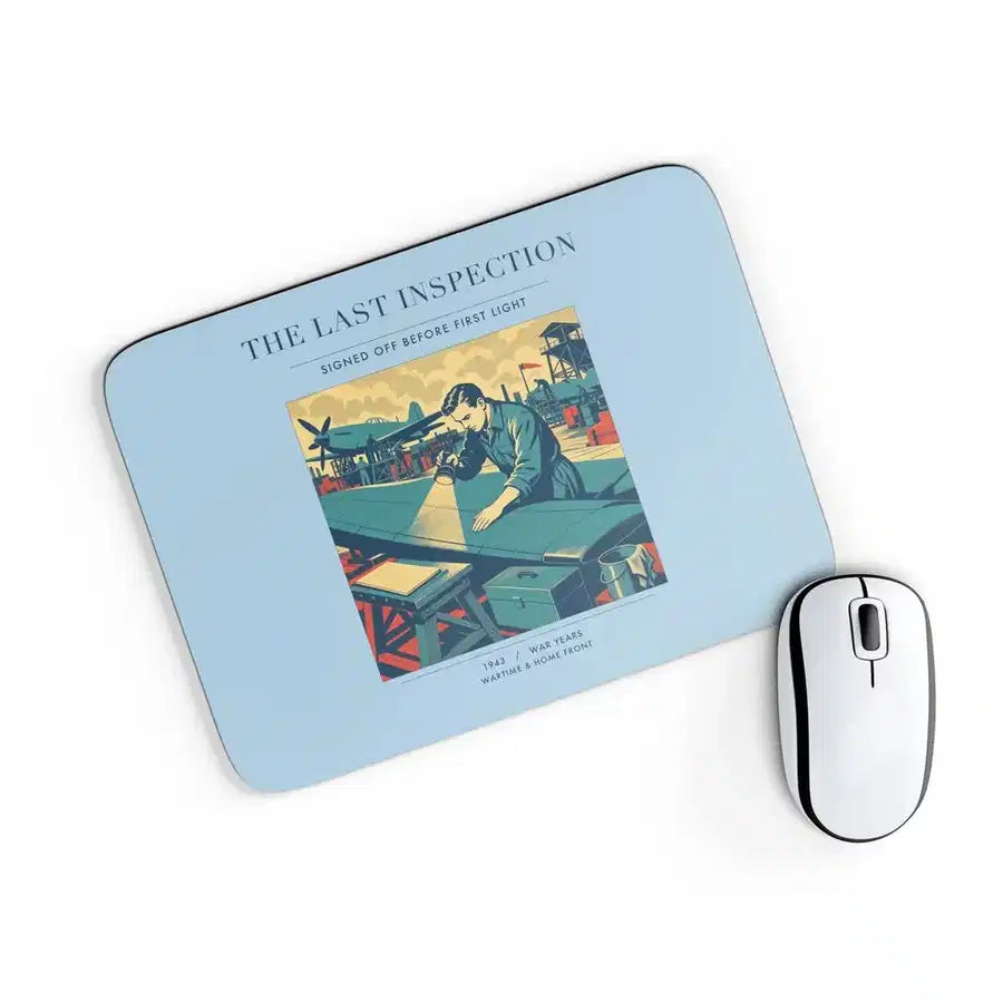 VINTAGE G4536 - The Last Inspection - Designed Mouse Pads design on lightblue rectangle