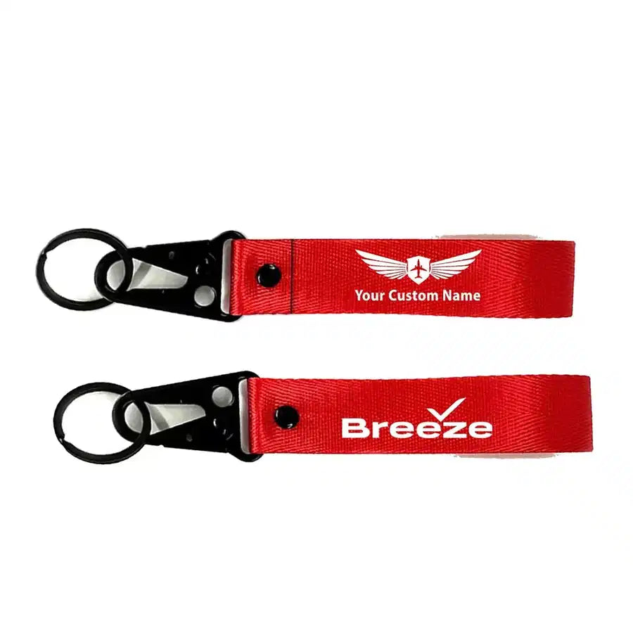 Breeze Airways Hawk-shaped key chain, Red + NAME