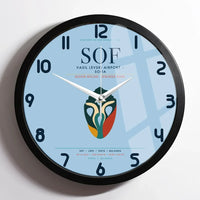 Thumbnail for Vasil Levski Airport – Sofia (SOF) design on light blue framed wall clock