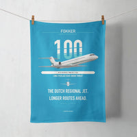 Thumbnail for Fokker 100 design on turquoise towel