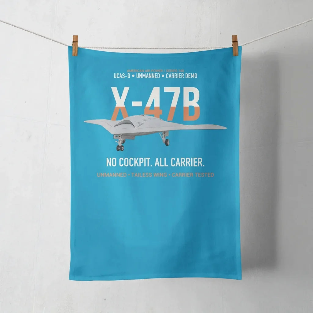X-47B UCAS-D Carrier Wing Without a Cockpit design on turquoise towel
