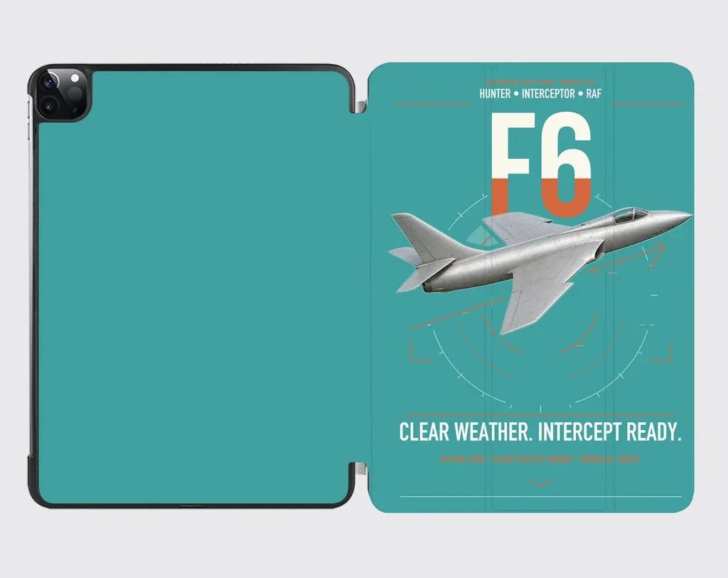 Hawker Hunter F6 design on turquoise ipad tablet case