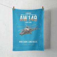 Thumbnail for Leonardo AW149 design on turquoise towel