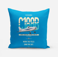 Thumbnail for Cessna A188B AgTruck design on turquoise pillow