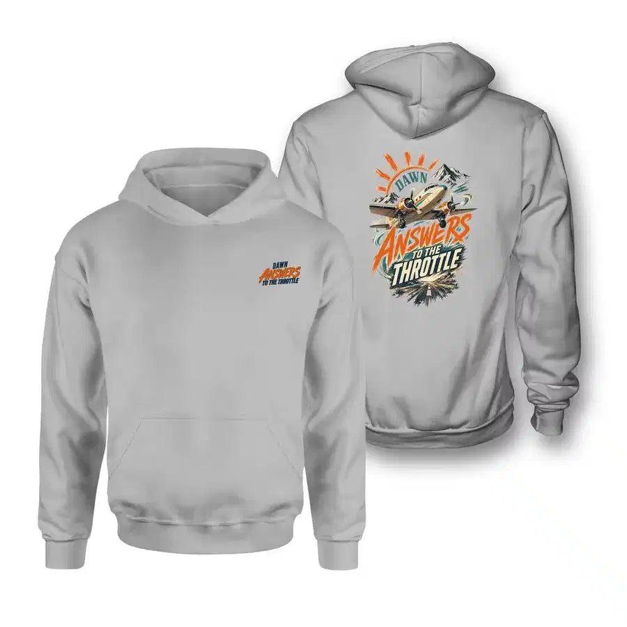 SIGNAL 652 - Dawn Answers To The Throttle - Double-Side Hoodie design on light gray double side hoodie