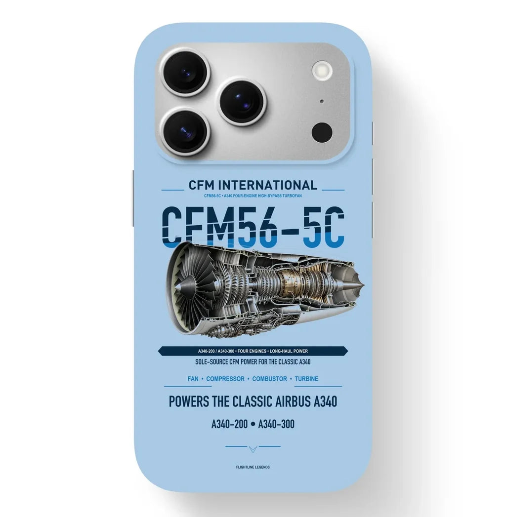 CFM56-5C Case design on light blue iphone case