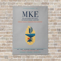 Thumbnail for Milwaukee Mitchell International Airport MKE vertical canvas print - no frame - light gray background