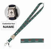 Thumbnail for Drone Pilot seat belt lanyard - dark green with name