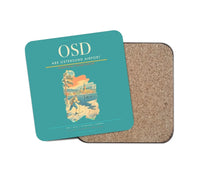 Thumbnail for Are Ostersund Airport (OSD) design on turquoise 1 piece coaster
